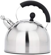 🍵 thinkingwings 3 quart stainless steel tea kettle stovetop whistling with ergonomic handle and straight pour spout - culinary grade hot water teapot logo