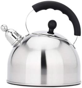 img 4 attached to 🍵 Thinkingwings 3 Quart Stainless Steel Tea Kettle Stovetop Whistling with Ergonomic Handle and Straight Pour Spout - Culinary Grade Hot Water Teapot