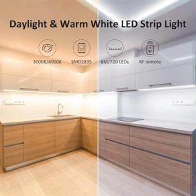 img 1 attached to 🌈 Novostella 20ft Tunable White LED Strip Light Kit 3000K-6000K Dimmable 24V LED Tape Light with Remote - Flexible Rope LED Ribbon for Bedroom, Home Lighting, Mirror, Kitchen, Bar, Cabinet - Daylight & Warm White