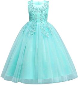 img 4 attached to 👸 Princess Girls' Clothing with Shoulder Embroidery for Birthday and Communion