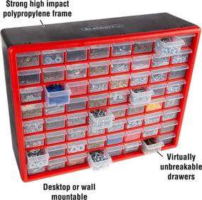 img 2 attached to 🗄️ Stalwart Storage Drawers-64 Compartment Organizer: Versatile Desktop or Wall Mount Container for Hardware, Craft Supplies, Beads, Jewelry, and More