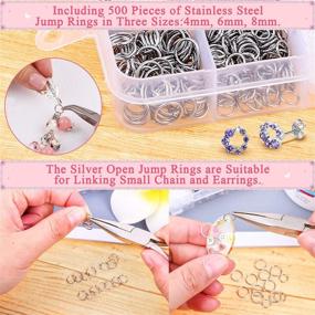 img 1 attached to 1650pcs Stainless Steel Hypoallergenic Earring Making Kit - Includes Earring 📿 Posts, Studs, Backs, and Jump Rings for DIY Jewelry Earring Making - Shynek