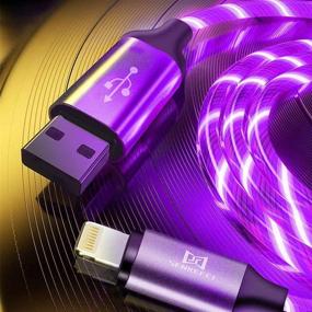 img 3 attached to 📱 MFi Certified Purple LED iPhone Charger Cable - 6.5ft Visible Flowing Lightning Charger Compatible with iPhone models and iPod Touch
