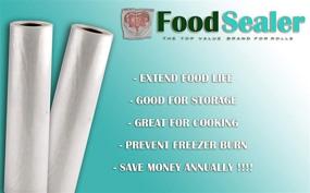 img 1 attached to 🌟 Premium Food Sealer Rolls - 11 inch x 16.4 feet (2-pack) - Enhanced Thickness, Durability, Length, and Affordability!