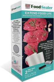 img 2 attached to 🌟 Premium Food Sealer Rolls - 11 inch x 16.4 feet (2-pack) - Enhanced Thickness, Durability, Length, and Affordability!