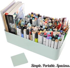 img 1 attached to 📦 Enjoy Organizer Large Portable Caddy: DIY Dividers, 8 Compartments - Office Supplies Storage Basket for Easy Organization in Modern Style - Made in USA