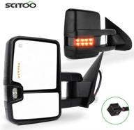 🔍 scitoo towing mirrors rear view mirrors for chevy silverado/gmc sierra 1500 2014-2018, 2500 hd 3500hd 2015-2018 with power heated signal backup light logo