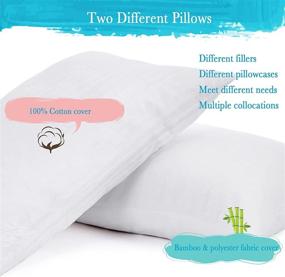 img 3 attached to 🛏️ VISICASA Queen Set: Hypoallergenic Shredded Memory Foam & Microfiber Pillows - Strong Support, Washable, Bamboo & Cotton - Ideal for Sleeping