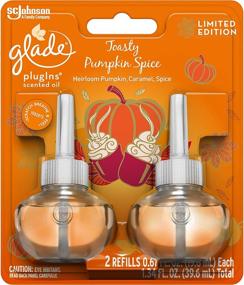 img 2 attached to 🎃 Запасные картриджи Glade Plug-Ins с ароматом теплой тыквы и специй - 2 шт (1,34 жидких унций) - Долговечный аромат для уютного дома.