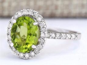 img 2 attached to 💍 Pimchanok Shop 925 Silver Oval Peridot Ring - Women's Wedding Engagement Fashion Jewelry, Size 7 (Available in Sizes 6-10)