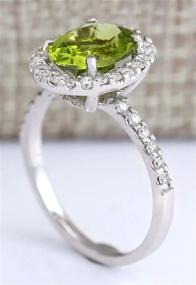 img 3 attached to 💍 Pimchanok Shop 925 Silver Oval Peridot Ring - Women's Wedding Engagement Fashion Jewelry, Size 7 (Available in Sizes 6-10)