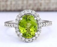 💍 pimchanok shop 925 silver oval peridot ring - women's wedding engagement fashion jewelry, size 7 (available in sizes 6-10) логотип