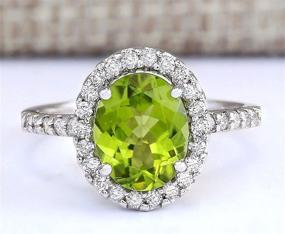 img 4 attached to 💍 Pimchanok Shop 925 Silver Oval Peridot Ring - Women's Wedding Engagement Fashion Jewelry, Size 7 (Available in Sizes 6-10)