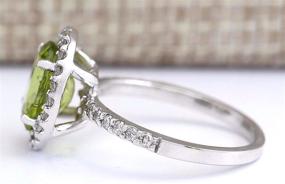 img 1 attached to 💍 Pimchanok Shop 925 Silver Oval Peridot Ring - Women's Wedding Engagement Fashion Jewelry, Size 7 (Available in Sizes 6-10)