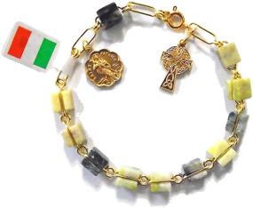 img 3 attached to 🍀 Optimized Connemara Irish Rosary Bracelet featuring Celtic Cross Marble