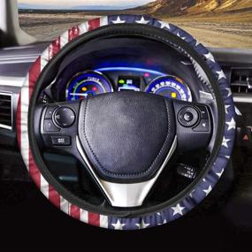 img 2 attached to UNICEU American Flag Print Car Accessories Set