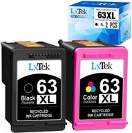 🖨️ lxtek remanufactured ink cartridge: hp 63xl, compatible with officejet, envy, and deskjet printers, 2-pack (1 black, 1 tri-color) logo