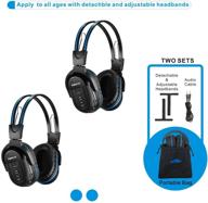 simolio 2 pack of wireless car headphones: kid-friendly automotive ir headsets with travel bag for universal rear entertainment system logo