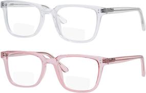 img 3 attached to Yogo Vision 2 Pack Bifocal Reading Glasses: Anti Glare, Lightweight Eyeglasses for Men and Women