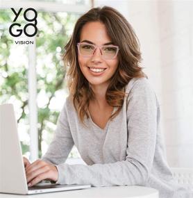 img 1 attached to Yogo Vision 2 Pack Bifocal Reading Glasses: Anti Glare, Lightweight Eyeglasses for Men and Women