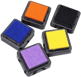 img 4 attached to 🖐️ Tomaibaby 5pcs Finger Ink Pad: Colorful, Washable Craft Stamp Pads for Kids