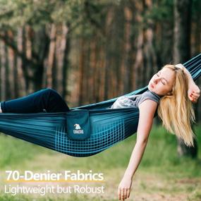 img 2 attached to 🏕️ Covacure Camping Hammock - Lightweight Portable Hammocks with 2 Tree Straps for Outdoor Activities and Travel