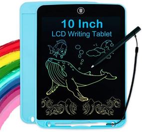 img 1 attached to 🎨 10 Inch LCD Writing Tablet for Kids - Colorful Doodle Board with Lock Function | Educational Christmas Boys Toys Gifts for 3-6 Year Old Boys