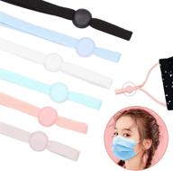 🎭 120 pcs 1/4 inch elastic string cord bands with adjustable buckle - sewing crafts diy mask - adults & children - 6 assorted colors (black, white, pink, blue, light green, gray) logo