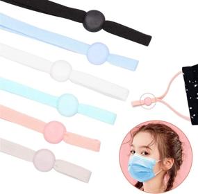 img 1 attached to 🎭 120 PCS 1/4 Inch Elastic String Cord Bands with Adjustable Buckle - Sewing Crafts DIY Mask - Adults & Children - 6 Assorted Colors (Black, White, Pink, Blue, Light Green, Gray)