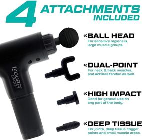 img 2 attached to 💪 Aduro Muscle Massage Gun: Handheld Percussion Back Neck Shoulder Foot Leg Thigh Hip Arm Massager Gun for Pain Relief - Black Edition