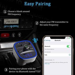 img 1 attached to 🚗 Comsoon Обновленный Bluetooth FM-трансмиттер для автомобиля - Усовершенствованный автомобильный адаптер MP3-плеер с громкой связью, двумя портами USB, светодиодным экраном, поддержкой SD/TF-карт и USB-флеш-накопителей