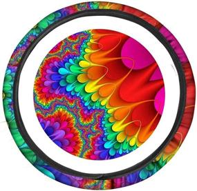 img 4 attached to ORGYPET Abstract Tie Dye Print Steering Wheel Cover Neoprene Steering Wheel Cover