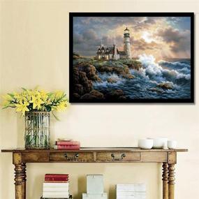 img 2 attached to 🔆 Mobicus 5D DIY Diamond Painting Kit: Lighthouse- Create Stunning Artwork with Numbers (14X18inch/35X45CM)