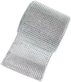 img 3 attached to Sparkling HUJI Diamond Silver Rhinestone Mesh Ribbon Wrap – Perfect for Elegant Wedding Decor, Gifts, Party Supplies, and Cake Decorations (30 Feet, Silver Diamond Rhinestone)
