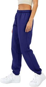 img 3 attached to 👖 EFAN Women's High Waisted Cotton Lounge Joggers - Warm Fleece Sweatpants with Pockets, Baggy Pants, Comfy Oversized Fall Style