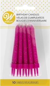 img 1 attached to 🎂 Pink Wilton Birthday Glitter Candles: Sparkling Set of 10 for Magical Celebrations!