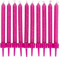 🎂 pink wilton birthday glitter candles: sparkling set of 10 for magical celebrations! logo