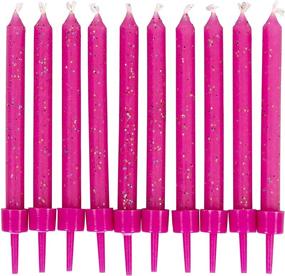 img 4 attached to 🎂 Pink Wilton Birthday Glitter Candles: Sparkling Set of 10 for Magical Celebrations!