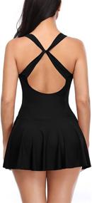 img 3 attached to 👙 Stylish SHEKINI Crossback Swimdress: The Perfect Swimwear for Women's Clothing, Swimsuits & Cover Ups in Mahanttan