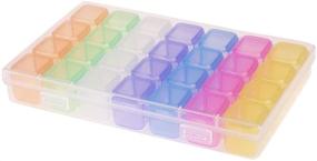 img 1 attached to Adjustable Plastic Storage Box with 28 Slots for Diamond Painting Accessories and Jewelry- Mix Color