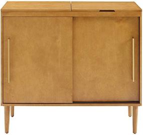 img 4 attached to 🎥 Crosley Furniture Everett Mid-Century Modern Media Console, Acorn: Sleek Storage Solution for Your Entertainment Needs
