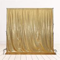 squarepie thick golden sequin backdrop - non-transparent stain resistant glitter curtain for photography, party, 6ft x 6ft logo