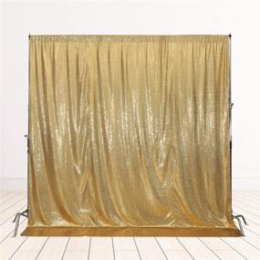 img 4 attached to SquarePie Thick Golden Sequin Backdrop - Non-Transparent Stain Resistant Glitter Curtain for Photography, Party, 6FT x 6FT