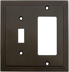 img 1 attached to 🔲 Upgrade Your Space with the Cosmas 25077-ORB Oil Rubbed Bronze Single Toggle/GFI Decora Rocker Combo Wall Switch Plate Switchplate Cover