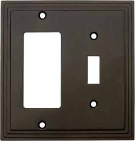 img 2 attached to 🔲 Upgrade Your Space with the Cosmas 25077-ORB Oil Rubbed Bronze Single Toggle/GFI Decora Rocker Combo Wall Switch Plate Switchplate Cover