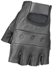 img 1 attached to Premium Black X-Large Leather Fingerless Men's Motorcycle Driving Gloves - Raider BCS-500-XL