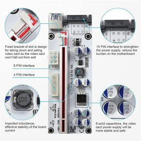 img 1 attached to 🔌 BEYIMEI PCI-E 1X в 16X Riser Card, GPU адаптер карты, с 0,6 м USB 3.0 кабелем-удлинителем, интерфейсом 6PIN / 4PIN / SATA, для майнинга биткоинов и криптовалют Ethereum Mining ETH (VER010-X, упаковка из 6 шт.)