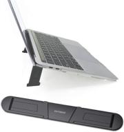 💻 premium black laptop stand for desk: adjustable height and cooling function for 13’’ to 17’’ notebooks logo