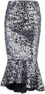 👗 vijiv plus size glitter mermaid skirt for women - high waist long sequin bridesmaid fishtail pencil skirt, perfect for parties logo