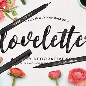 img 1 attached to 🖊️ Refillable Hand Lettering Pens Set - 4 Sizes, Modern Black Ink Calligraphy Pen for Beginner Writing, Signatures, Illustration Design